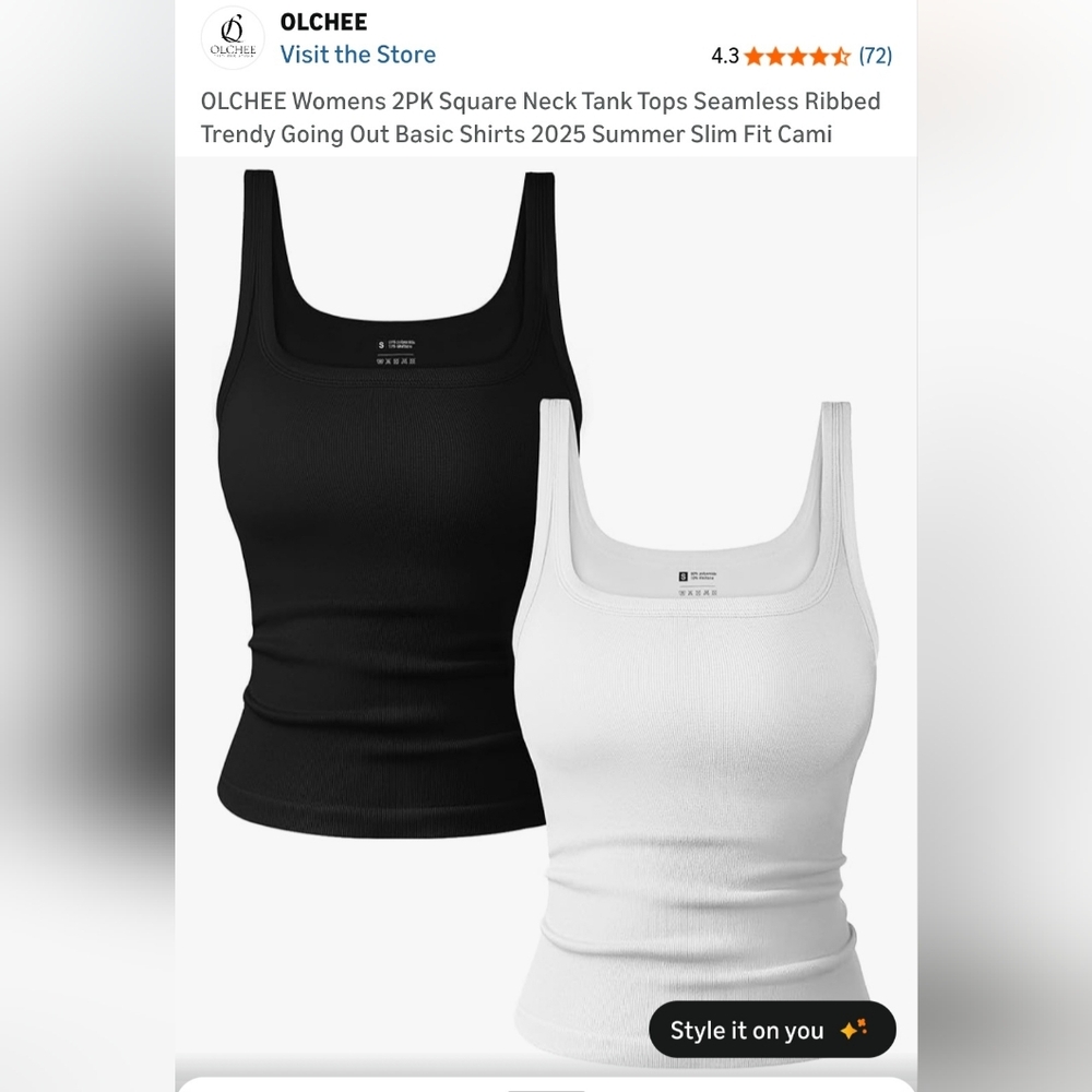 NWT! Women's 2PK Super Stretchy Tank Tops